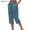 Blue, variant on Womens Capri Pants 7/8 Length Linen Button Elastic Waist Casual Cropped Pants Loose Fit Summer Beach Comfortable Bottoms Gray