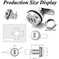 thumbnail image 3 of ShenMo 3 pcs Combination Cam - 2 cm/0.79 Inch Bolt Zinc Alloy Word Security Locks Bright Chrome Code for Case Cabinet, 3 of 5