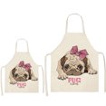 thumbnail image 1 of Awdenio DOG PUG Printed Cotton Linen Sleeveless Apron Kitchen, 1 of 1