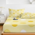 thumbnail image 6 of Full Size Fitted Sheet Set - Bohemia Polka Dots 3 Piece Bedding Sets 16" Deep Pocket Fitted Sheet with 2 Pillowcases, Modern Minimalist Art Yellow Brushed Microfiber Hotel Luxury Bed Sheets, 6 of 9