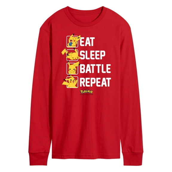 Pokémon - Eat Sleep Battle Repeat - Men's Long Sleeve T-Shirt