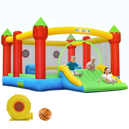 KLOKICK 15x 12FT  Large Bounce House 840D Oxford Inflatable Bouncers for 6 Kids with Blower & Slide for 3-10 Years, Child, Adult, Infant, Teen, Tween