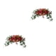thumbnail image 3 of Guirnalda de flores artificiales Yuarrent 2piezas rojo de la vendimia, 3 of 6