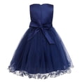 thumbnail image 2 of JerrisApparel Vestido de fiesta de tul con flores y malla de lentejuelas para niña (3T azul marino), 2 of 5