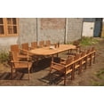 thumbnail image 5 of Grade-A Teak Dining Set: 12 Seater 13 Pc: 118" Oval Table And 12 Clipper Stacking Arm Chairs Outdoor Patio WholesaleTeak #51CP2613, 5 of 5
