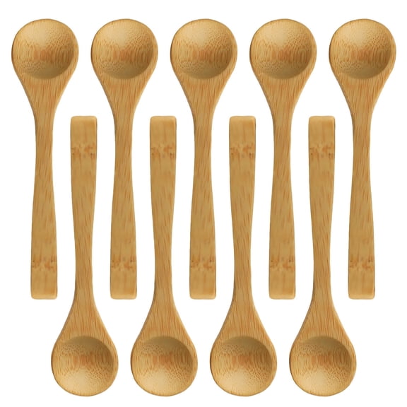 FACEGA 9Pcs Wooden Spoons,Sturdy Bamboo Cooking Utensils, Eco-Friendly Mini Spoons for Soup, Serving, and Cooking, Gentle on Cookware with Long Handle Design