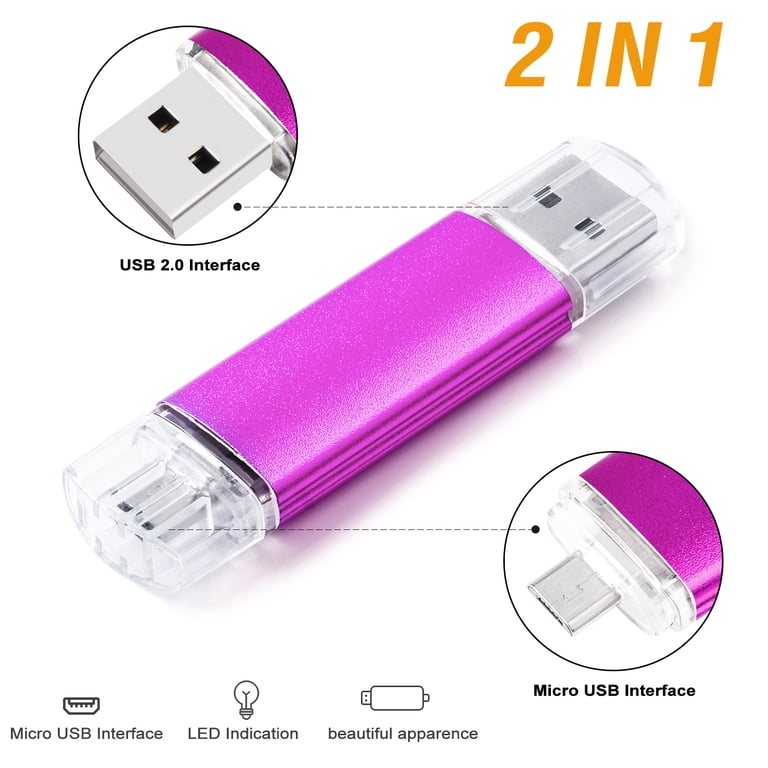 Micro Usb Walmar RAOYI Flash Drive 64GB USB 2.0, USB-A & USB Micro-B, Read Speed up to ...