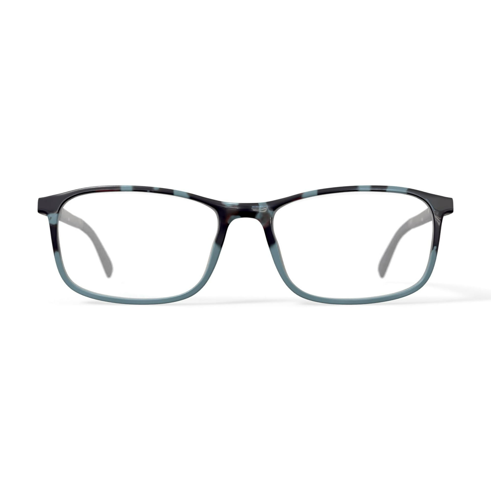 Bio Eyes Men's Arwen Rectangular Prescription Eyeglasses with Case, Green Tortoise Gradient