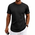 thumbnail image 5 of LODIENY Men's Short Sleeve Workout Shirts Dry Fit Lightweight Moisture Wicking Athletic Tops Crew Neck Running Gym Summer Casual Tees Black M, 5 of 9