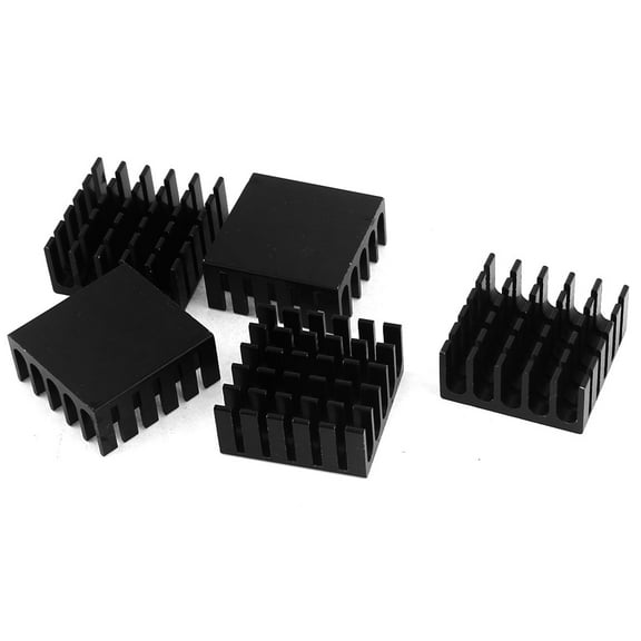 5 Pieces Black Aluminum Radiator Heat Sink Heatsink 22mm x 22mm x 10mm