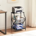 thumbnail image 2 of VECELO Set of 2 Side Tables for Living Room, Industrial End Table Bedside with Magazine Rack, Black, 2 of 10