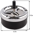 thumbnail image 2 of Cenicero de cigarrillos de mesa moderno de acero inoxidable con empuje hacia abajo con bandeja giratoria, cenicero de cigarrillos para uso en interiores o exteriores, soporte para cenizas para fumadores, cenicero para fumar de escritorio para oficina en casa, 2 of 6