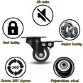 thumbnail image 2 of Set of 4 Swivel Casters 2"/50mm, Furniture Casters, Wheels with Brake, Industrial Plates Wheel for Furniture, Heavy Duty 420kg Caster (Black), 2 of 5