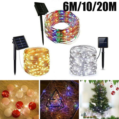 10m 100LEDs Solar Powered Copper Wire LED String Fairy Light Colorful Christmas 