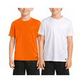 thumbnail image 6 of RBX Boys Tshirts - 2 Pack Dry Fit Crewneck Short Sleeve Boys Athletic Shirts Kids Activewear (8-16), Size 14-16, Orange White, 6 of 7