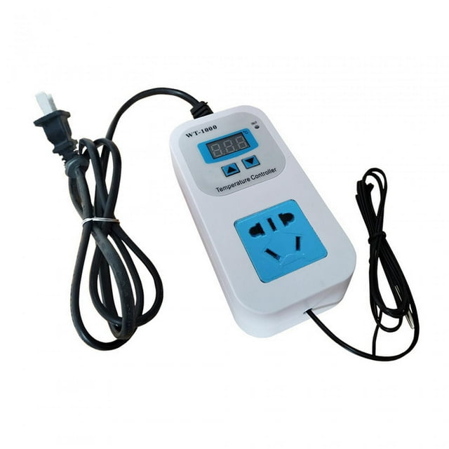 Controlador de termostato Digital con adaptador estadounidense, interruptor de retardo de dos modos con luz indicadora de salida para cría de reptiles Sharpla Controlador de temperatura