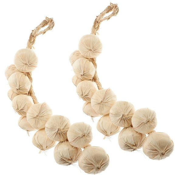 2pcs Artificial Garlic Strings Simulated Garlic Strings Farmhouse Photo Props