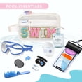 thumbnail image 4 of Bolsa de maquillaje COSHAYSOO Clear SWIM con parche con letras Preppy para mujer, 4 of 6