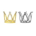 thumbnail image 1 of Shisuyan 2Pcs Cake Crown Toppers Silver Metal Crown Design for Wedding Cake, 1 of 8