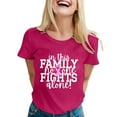 thumbnail image 1 of T-shirt à Manches Courtes Imprimé Lettres Col Rond Cancer du Sein Décontracté à la Mode pour Femmes 1, 1 of 4
