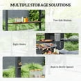 thumbnail image 4 of Outsunny 8' x 5' Grill Gazebo, Double Tiered Outdoor BBQ Gazebo with LED Light, 2 Side Shelves, Hooks and Bottle Opener for Patio Yard, Khaki, 4 of 9