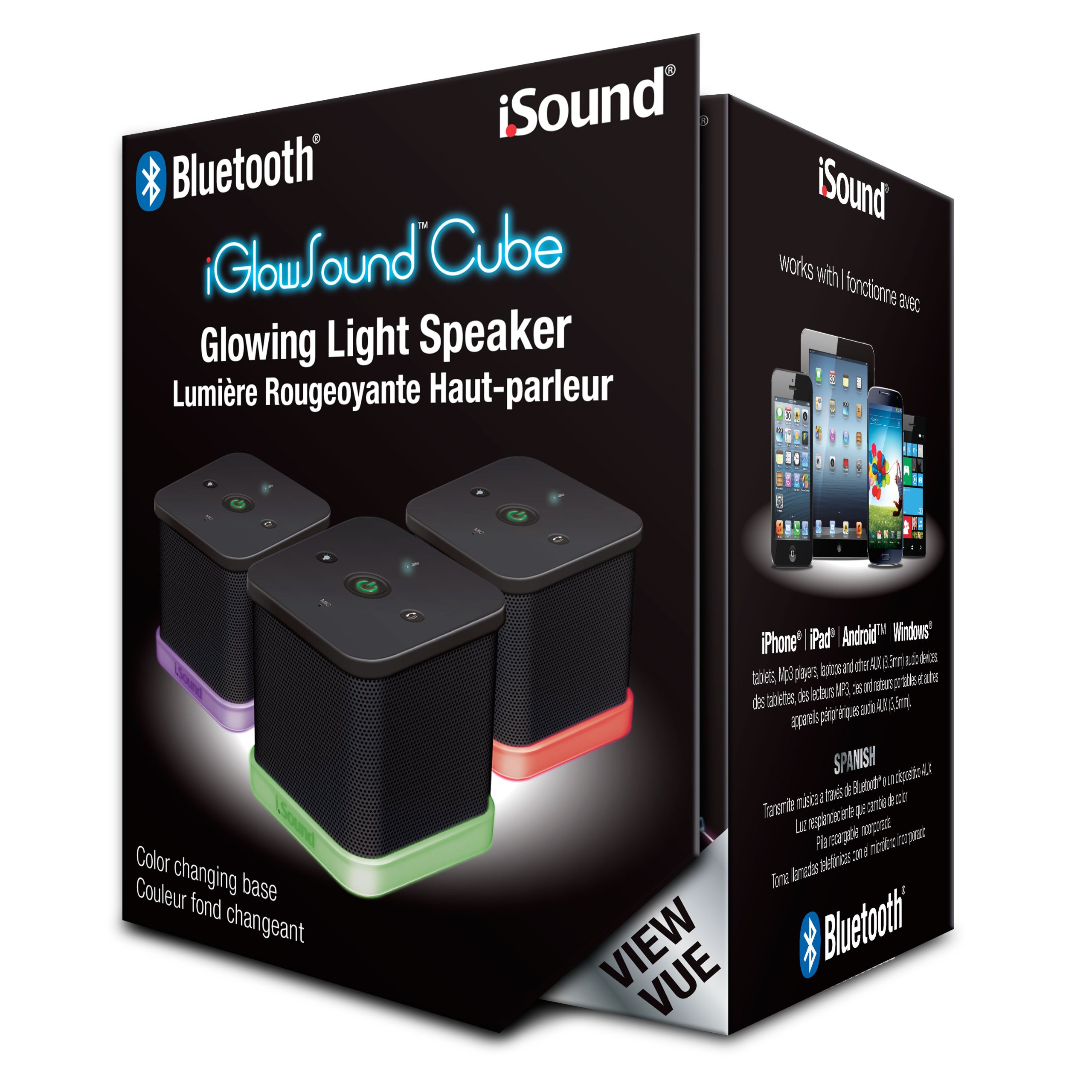 iSound iGlowSound Cube Bluetooth Speaker (black) - image 2 of 3