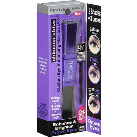 Physicians Formula Shimmer Strips Custom Eye Enhancing Mascara Duo, Brown...