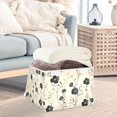 thumbnail image 3 of Yayeee Collapsible Storage Bin with Lid Fabric Closet Decorative Basket with Handles, Small Black Flowers, 3 of 7