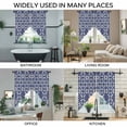 thumbnail image 3 of Navy Blue Geometric Swag Curtains for Kitchen/Bedroom/Living Room, Vintage Abstract Art Scalloped Curtains 63 Inch Long, Rod Pocket Window Swag Topper Curtains Valances 2 Panels Set 36"x63", 3 of 8