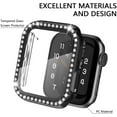 thumbnail image 5 of BXUXOHS (1/3Pack) Bling Cover for Apple Watch Case 38mm 40mm 41mm 42mm 44mm 45mm Women, Tempered Glass Screen Protector Diamonds Full Protective Bumper Accessories for iWtch Series 8 7 SE 6 5 4 3 2 1, 5 of 9