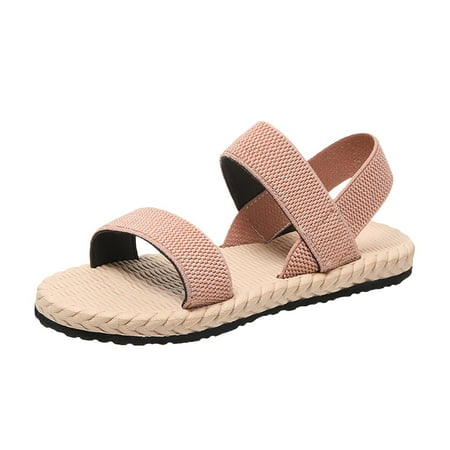 

Jsezml Womens Sandals Non-Slip Soft Sole Bohemia Beach Sandals 2023 Summer Casual Lightweight Strappy Sandal Espadrilles for Girls