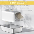 thumbnail image 5 of Stainless Steel Cat Litter Box, Extra Large 2 in 1 Metal Kitty Litter Pan with High Enclosure, Removable Lid & Scoop, Filter Bags, Easy to Clean, for Small to Large Kittens, White, 5 of 9