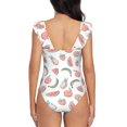 thumbnail image 6 of Yiaed Fruit Print Women's Ruffled One Piece Swimsuit V Neck Swimwear Slimming Monokini for Woman-Large, 6 of 8