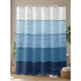 thumbnail image 4 of Shower Curtain Waterproof for Bathroom 72x84 Inch, Blue Wood Grain Bath Curtain for Bath Stalls and Tub Rustic Ombre Wooden Stripes Decorative Shower Curtains with Hooks, 4 of 8