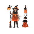 thumbnail image 1 of Disfraz De Bruja De Halloween Traje De Cosplay Para Niños Xtellar naranja, 1 of 4