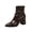 Brown, variant on Women’s Ruched Ankle Boots, Pointed Toe Back Zipper Chunky Block Heel Short Booties, Wrinkle Slouch Mid Calf Dress Boots Brown 5(35)