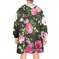 thumbnail image 2 of Wearable Oversized Blanket,Pioneer Flower Floral Print Pattern Wearable Blanket Hoodie for Adults,Cozy Hooded Blankets with Super Pockets,Super Warm Fuzzy Pullover for Women & Men, 2 of 6