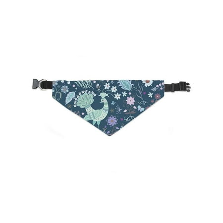Storybook Peacock Flower Pattern Bandana -Image by Shutterstock, Medium