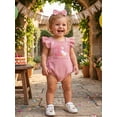 thumbnail image 6 of RUINIXCW Baby Girl First Birthday Outfit Silly Goose Outfit Infant Baby Girls 1/2 Half Birthday Clothes Embroidery Fly Sleeves Romper Bodysuit Playsuit Headband, 6 of 10