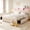 Beige, variant on Bioever Full Bed Frame with LED Lighting, Charging Port, 4 Storage Drawers, Gray,Linen Fabric