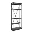 thumbnail image 7 of Weston Home Cabana 5 Shelf Wood and Iron X-Back Bookcase, Black, 7 of 7