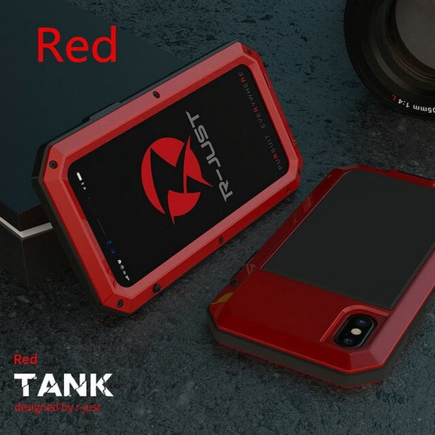 Heavy Duty Protection Doom Armor Metal Funda de teléfono de aluminio para iPhone 6 6S 7 8 Plus X 5S SE 12 12 pro Funda a prueba de golpes a prueba de polvo Tan Jianjun unisex