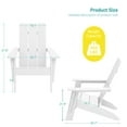 thumbnail image 2 of CHYVARY 2 Peaks Outdoor Patio Adirondack Chairs Polywood Plastic Weather-Resistant Fire Pit Recliner,White, 2 of 8