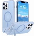 thumbnail image 1 of Funda con Soporte Magnético invisible, Delgada Mate, para iPhone 13 Pro Max, Azul Cielo, 1 of 7