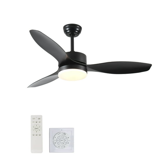 QHTX 52-Inch Outdoor Ceiling Fan with LED Select Light Kit - Matte Black