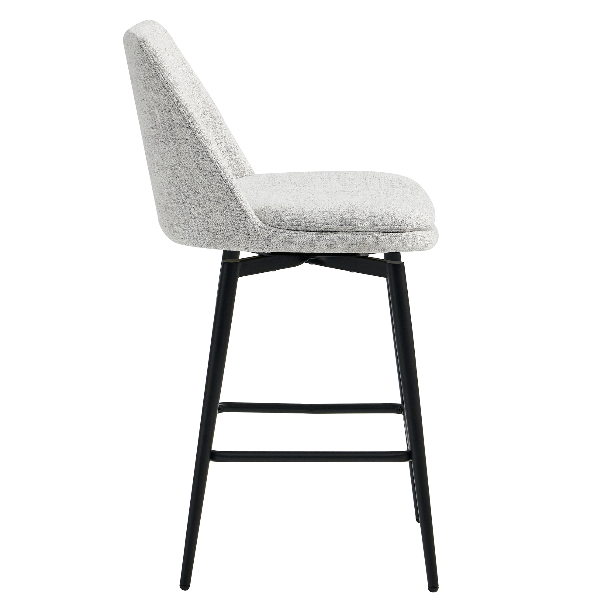 Spruce & Spring Counter Height Swivel Barstool with Curved Back and Metal Legs Set of 3, Cloud Fabric