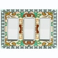 thumbnail image 1 of Metal Light Switch Plate Cover Elegant Green Mandala Flower Tile Pattern TIL070, 1 of 13