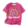thumbnail image 4 of Hiijoy Big Girls Graphic T Shirt Short Sleeve "Be Kind" T-Shirt Tee Top, Sizes 3-13, 4 of 4