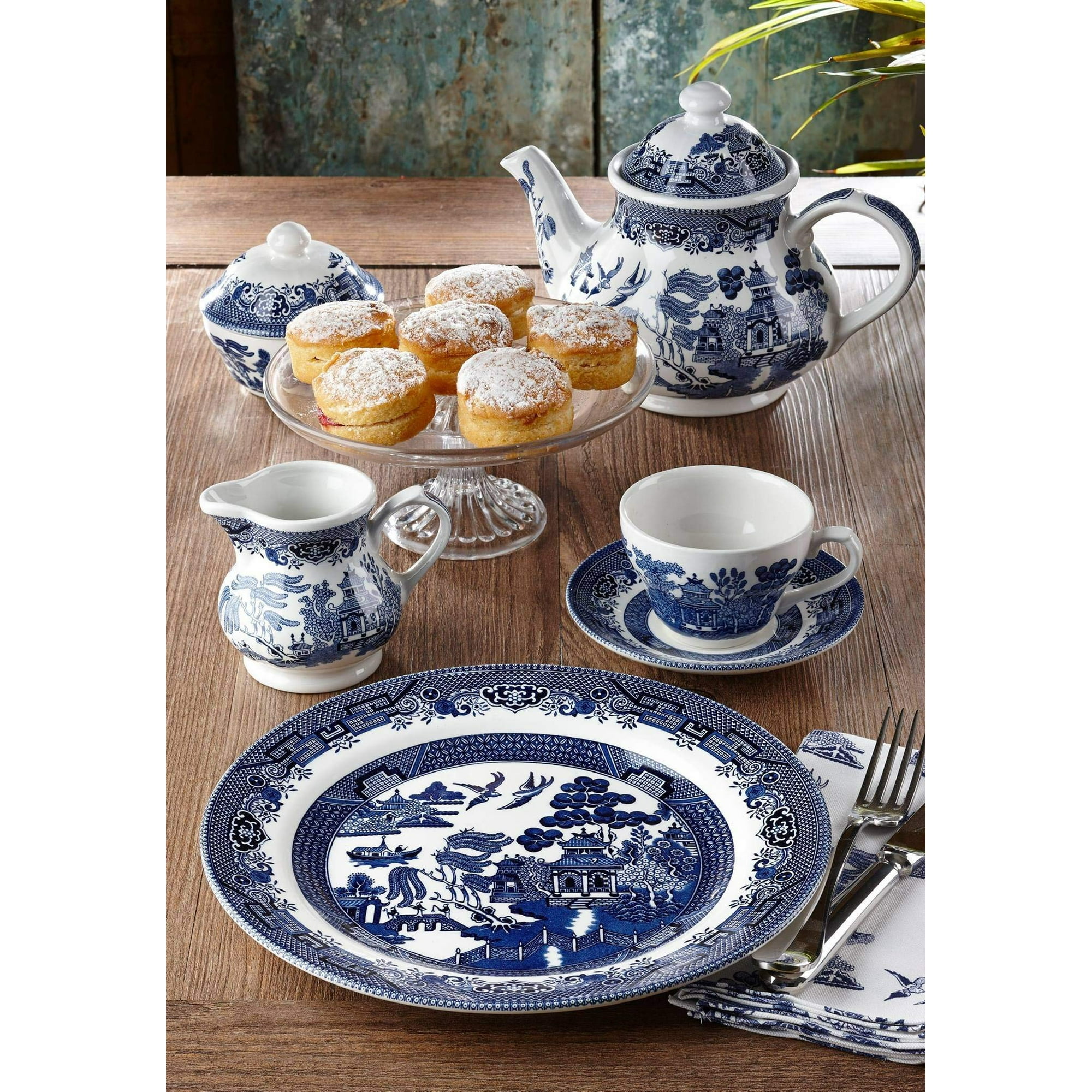 Blue willow dinnerware sets 2025