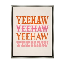 Stupell Industries Yeehaw Country Typography Typography Painting Gray Floater Framed Canvas Art Print Wall Art, 25 x 31
